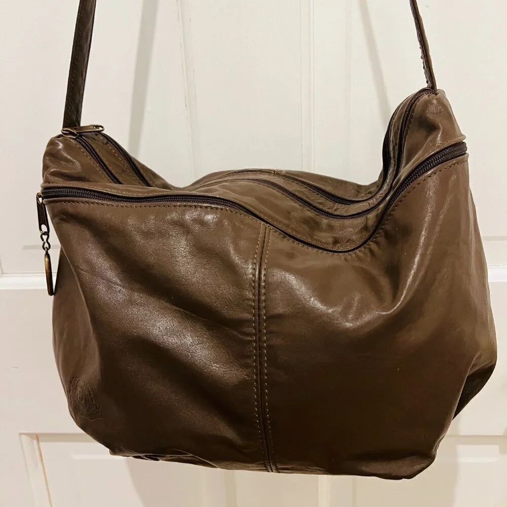 Vintage Stone Mountain Leather Shoulder Handbag Purse